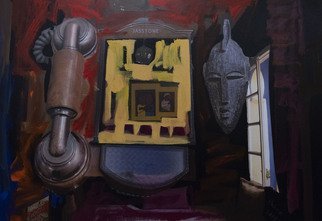 Shirin Moayya; Home Alone, 2020, Original Mixed Media, 100 x 70 cm. Artwork description: 241 Home Alone from Mirror of Fantasy...