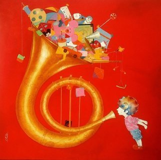 Shiv Kumar Soni; The Childhood, 2016, Original Painting Acrylic, 36 x 36 inches. Artwork description: 241 in my paintings i want to show the things which i have seen and observed in the childhood. I enjoyed very much with beautiful thing like kites, birds, ballons, toys, tradys, hats, and playing in rainy weather, imagining ownself over the clouds, flying with kites and many ...