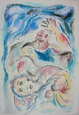 Shoshannah Brombacher, 'Ruth', 1996, original Drawing Other, 16 x 20  cm. Artwork description: 4863 This is another drawing from my series Biblical woman, and depicts the story of Ruth and Boaz....