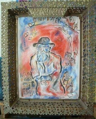 Shoshannah Brombacher, 'The Lubavitcher Rebbe', 2001, original Drawing Other, 16 x 20  cm. Artwork description: 2448 This portrait of the Rebbe in front of the skyline of New York and of eastern parkway 770 was auctioned off to benefit the United Lubavitcher Yeshiva in Brooklyn. Ask me about tzedaka projects.For ALL DETAILS including price, availability etc. etc. CONTACT SHOSHBM@ AOL. COM DONT ...
