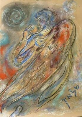 Shoshannah Brombacher, 'Angel 3', 2003, original Pastel, 18 x 24  cm. Artwork description: 4173 This is one of my many drawings of angels, malakhim, winged messengers between two worlds....