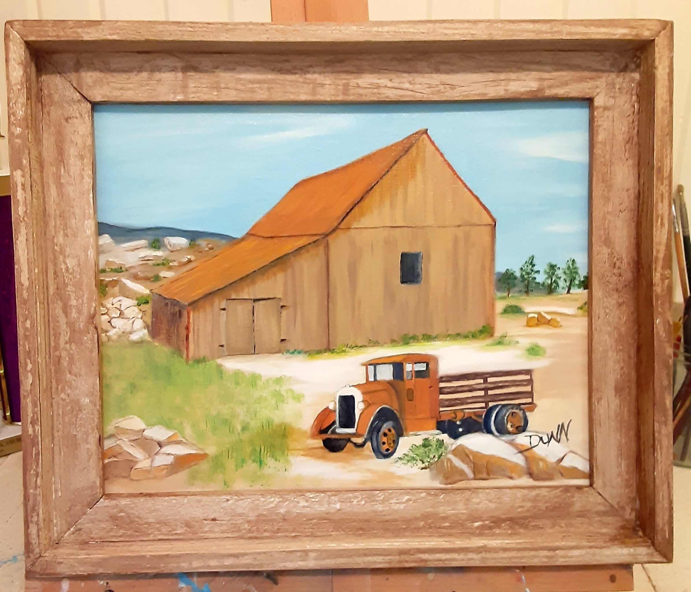 Danny Dunn; Hill Country Farm, 2018, Original Painting Oil, 11 x 14 inches. Artwork description: 241 Barns of the Texas Hill country...