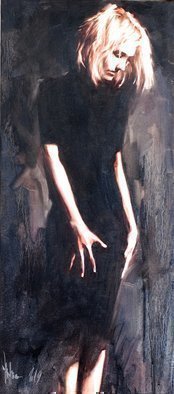 Igor Shulman, 'A State Of Indecision', 2019, original Painting Oil, 15.6 x 35.4  x 2 inches. Artwork description: 3828 It seems to me that this is exactly what happened in the picture.  Shyness, slight fear, indecision and uncertainty.  I like it when I manage to convey the state of the model.  This is very rare.  It worked out.  I painted this picture, like all my other ...