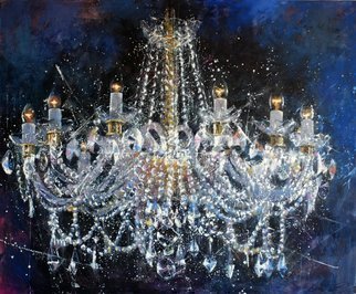Igor Shulman, 'Chandelier 6 Cristmas', 2019, original Painting Oil, 55.1 x 67  x 2 inches. Artwork description: 3138 To be honest, I didn t really like crystal chandeliers. Neither watch nor draw. But then my wife just loves it in any way. It was she who persuaded me to draw the first. Or forced.  But I suddenly liked this lesson. I began to understand something ...