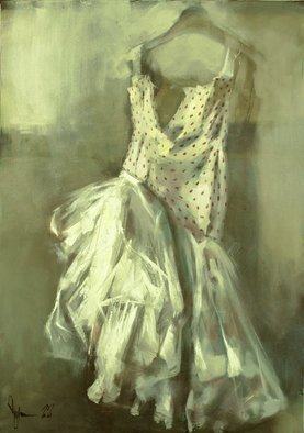 Igor Shulman, 'Dream About A Dress', 2021, original Painting Oil, 27.4 x 39.4  x 2 inches. Artwork description: 1758 This is not a portrait of a dress at all.  It s not even an illustration of the dress.  This is precisely a dream, an impression, maybe a memory.This is the image of the dress itself.The color and style are not important here.  The physical ...