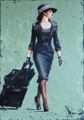Igor Shulman, 'Freedom Ii', 2019, original Painting Oil, 27.5 x 39.4  x 2 inches. Artwork description: 3828 As they would call it now, it s a sequel.The firstfreedomliterally flew away.  Apparently I m not the only one worried about the image of a female traveler.  Everyone likes independence.  Women s independence, just like men s independence, has become an integral part of the ...