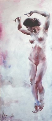 Igor Shulman, 'Muse', 2021, original Painting Oil, 19.5 x 47.2  x 2 inches. Artwork description: 1758 High in the sky, behind the clouds or within the clouds themselves, the muses live. They dance and sing all day long. They do everything to make their beloved feel good on Earth. They bring them hope and faith, love and inspiration. They fill the lives of ...