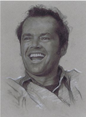 Sid Weaver; Jack Nicholson, 2014, Original Drawing Pencil, 9 x 12 inches. Artwork description: 241     This is a soft pencil, charcoal, and chalk drawing on toned paper.  It has an archival fixative applied    ...