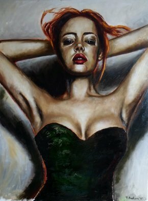 Tatiana Siedlova; Dasha Little Black Dress, 2017, Original Painting Oil, 60 x 80 cm. Artwork description: 241 Here she comes like a child with a gunShe makes you feel like you re the only oneShe smiles and it s dangerous. . . in a little black dressSuperman and the filthy richGet in the queue to scratch her itchSticky fingers pulling at ...