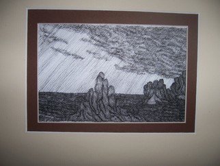 Seiglinda Welin; Landscape, 2012, Original Drawing Pen,   cm. Artwork description: 241    landscape pen/ ink mounted 25 by 20 cms     ...