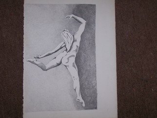 Seiglinda Welin; Nude Dancer, 2009, Original Drawing Pen, 28 x 37 cm. Artwork description: 241  penink, the dancer 100rag paperdone with peninkpointulism ...