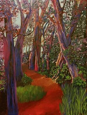 Cindy Harvell; Forest Path 2, 2015, Original Painting Oil, 11 x 14 inches. Artwork description: 241  Landscape, trees, Forest, woods, path ...