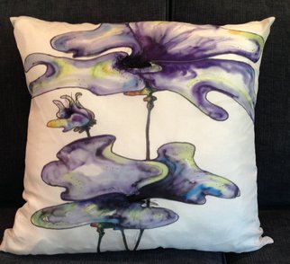 Sandi Carpenter; Explotions In Blue, 2015, Original Fiber, 20 x 20 inches. Artwork description: 241  Hand painted silk throw pillow; additional fibers have been added to the silk for dimension. ...
