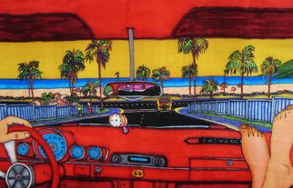 Sandi Carpenter; Ocean Drive, 2008, Original Painting Other, 40 x 27 inches. Artwork description: 241  original hand painted silk with French fabric dyes ...