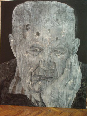 Srdjan Simic; Old Man 2, 2008, Original Drawing Charcoal, 130 x 160 cm. Artwork description: 241    drawings whith charcoal on canvas blind ram   ...
