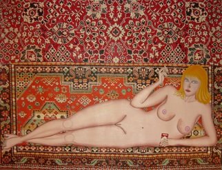 Misha Kalacev; Glamour Danae, 1999, Original Painting Oil, 220 x 148 cm. 