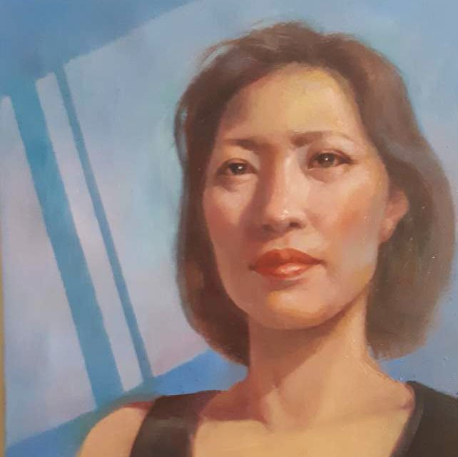 Eun Yun; Self Portait 1, 2020, Original Painting Oil, 20 x 24 inches. Artwork description: 241 portrait...