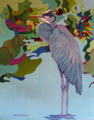 Sharon Nelsonbianco; Curious Birds CHARLIE, 2014, Original Painting Acrylic, 16 x 20 inches. Artwork description: 241                 contemporary art, acrylic painting, waterscape, birds, , nature, water, tranquility, peace, wildlife, , series format, Sharon Nelson- Bianco, southern artist, , colorful, colorist, Florida, water birds, expressionist, Florida artist, Florida, wildlife, water fowl, vivid, expressionism                ...