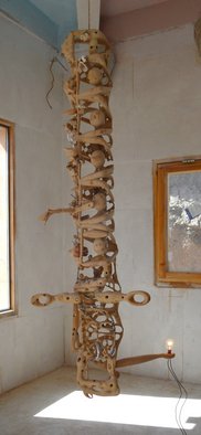 Stefan Van Der Ende; Mind Set Sub Light, 2012, Original Sculpture Wood, 59 x 173 cm. Artwork description: 241                                                            elmwood copper led shell stone lamp                                                                                                     ...