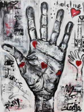 Sladjana Endt; Palm Writer, 2012, Original Painting Acrylic, 92 x 100 cm. Artwork description: 241  abstract, love, life   ...