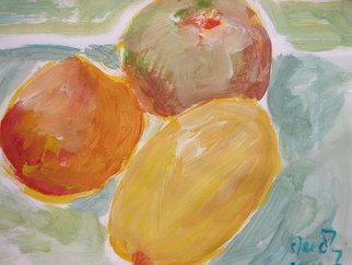 Sandra Laidley; Three Fruits, 2008, Original Painting Acrylic, 100 x 130 cm. Artwork description: 241  fruits, acrylics, three fruits ...
