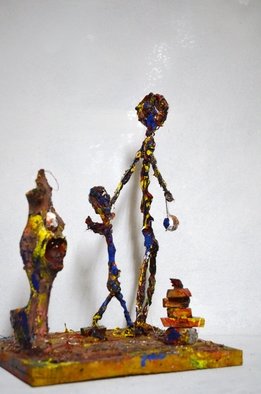 Siefaldeen Mahasneh; Portable Eyes, 2018, Original Sculpture Other, 18 x 19 cm. Artwork description: 241 -Wire and bones sculptreWith Mixed mediaSize 18x19cm - heigh 27cm22- 1 2018...
