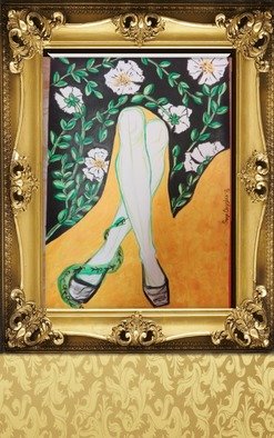 Sonya Chaushka; Woman With Snake, 2018, Original Painting Acrylic, 30 x 50 cm. Artwork description: 241 SONYACHAUSHKA, ART. ...