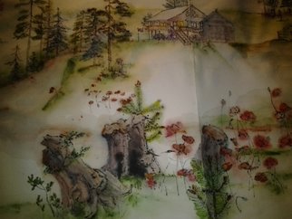 Debbi Chan, 'My Idaho in spring', 2012, original Artistic Book, 14 x 20  inches. Artwork description: 56955    watercolor/ inkon rice paper in a continuous picture. about 30 ft. per side when unfolded.                       ...