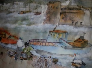 Debbi Chan, 'ciao Italy album', 2014, original Artistic Book, 15 x 24  x 1 inches. Artwork description: 25275      These album lesves are part of a much larger continuous story painting in s folding album. Done in watercolor/ ink in a traditional Chinese style.                                                                                                                                                                                                                                                                                           ...