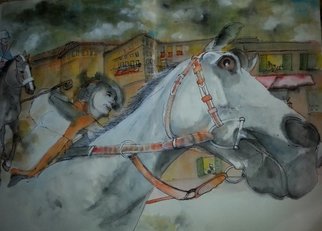 Debbi Chan, 'il Palio album', 2014, original Artistic Book, 15 x 24  x 1 inches. Artwork description: 25275    These album lesves are part of a much larger continuous story painting in s folding album. Done in watercolor/ ink in a traditional Chinese style.                                                                                                                                                                                                                                                                                         ...