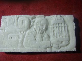 Debbi Chan, 'passion of an old man', 2009, original Bas Relief, 3.5 x 7.5  x 1 inches. Artwork description: 110415  this is my first carving on marble and it was quite an experience  and quite enjoyable. i think i learned alot about working with marble. hope people enjoy the old man. . ...