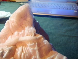 Debbi Chan, 'pink  landscape', 2009, original Sculpture Stone, 5 x 6  x 4 inches. Artwork description: 112395  the calcite stone is carved by hand and engraver in a relief style  and is fashioned like a traditional chinese landscape. . ...