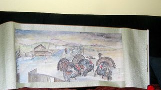 Debbi Chan, 'scroll nine', 2010, original Watercolor, 21 x 32  inches. Artwork description: 90615           scroll unveiling.          ...