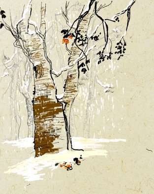 Debbi Chan, 'winter trees', 2014, original Digital Art,    inches. Artwork description: 19335  Hand drawn with Samsung tablet.   ...