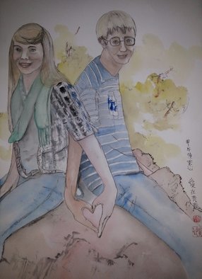 Debbi Chan, 'yyyoung love like Spring again', 2014, original Watercolor, 15 x 22  x 1 inches. Artwork description: 25275    watercolor/ ink on watercolor paper.                                                                                                                                                                                                                                                                                ...