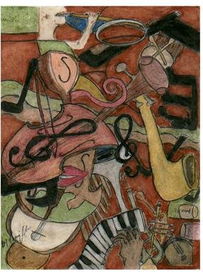 Naomi Johnson; Music Instrument Of Your ..., 2016, Original Pastel Oil,   inches. 