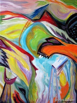 Nancy Goodenow; Mountain Stream Abstract, 2011, Original Painting Acrylic, 9 x 12 inches. Artwork description: 241  acrylic on stretched canvas, wrapped edges    ...