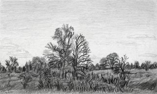 Keith Thrash, 'Sunset', 1982, original Drawing Pencil, 6 x 9  inches. Artwork description: 2307  Field near Livingston, Alabama. ...