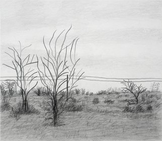Keith Thrash, 'Windy Day', 1983, original Drawing Pencil, 10 x 8  inches. Artwork description: 2307  I don't remember drawing this, but it appears to be in my style and was in a folder of my drawings from 1983. If you did it, please contact me immediately; I' d like to see more of your work.  ...