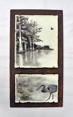 Stan Harmon; When Time Stands Still, 2009, Original Glass Fused, 16 x 30 inches. Artwork description: 241  kiln formd sheet glass with colored glass powder imagery applied dry. No enamels used.  ...