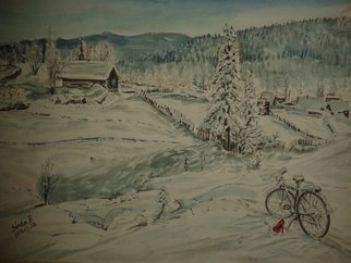 Esztella Sandor; The Winter Is In Party, 2014, Original Watercolor, 35 x 50 cm. Artwork description: 241 