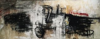 Stephanie Gonzalez; Tomorrow Happens Yesterday, 2015, Original Painting Other, 23 x 94.5 inches. Artwork description: 241 pigment, acrylic, wall texture, coffee and graphite on canvas ...