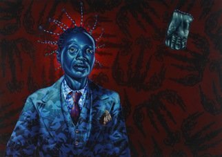 Stephen Hall, 'Portrait Of A Congolese W...', 2012, original Painting Acrylic, 54 x 38  x 2 inches. Artwork description: 1911  African American, Chandeliers, Workmans Glove, Man' s Suit, Teddy Bears, Seagulls, Beauty   ...
