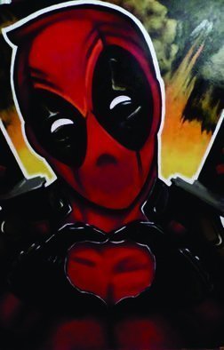 Steve Meyerholz; Deadpool Loves You, 2019, Original Painting Acrylic, 36 x 51 inches. Artwork description: 241 aEURoeDEADPOOL LOVES YOUaEUR was inspired by the movie aEURoeDEADPOOL. aEUR It is an extremely popular movie that is filled with action, comedy, suspense and romance. I chose to name this painting aEURoeDEADPOOL LOVES YOUaEUR because it is of the main character in the movie, Deadpool, holding his hands ...