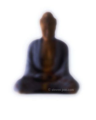 Steven Poe; Beginners Mind, 2000, Original Photography Color, 8 x 10 inches. Artwork description: 241 Soft out of focus Buddha in a white field reminds the novice and experienced practitioner of the challenges face by beginners mind. ...