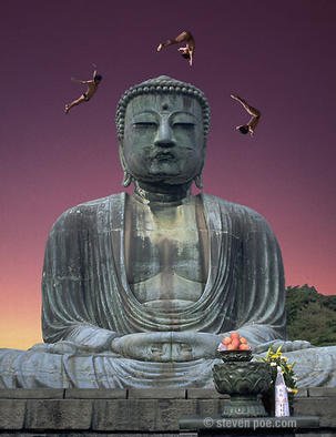 Steven Poe; Body And Soul, 1995, Original Photography Other, 11 x 14 inches. Artwork description: 241 A Daibatsu Buddha, with prayer offerings of fruit and plumb wine, meditates on the balance of mind, body and soul. ...