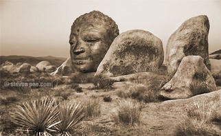 Steven Poe; Desert Of Impermanence, 2002, Original Photography Other, 10 x 8 inches. Artwork description: 241 A large ancient Buddha evolves out of a desert rock formation. ...