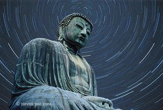 Steven Poe; Stellar Buddha, 2001, Original Photography Other, 10 x 8 inches. Artwork description: 241 A Daibatsu Buddha meditates with star trails in the background....