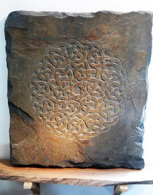 Nils Kulleseid; Celtic Knot Pattern, 2010, Original Sculpture Stone, 24 x 27 inches. 