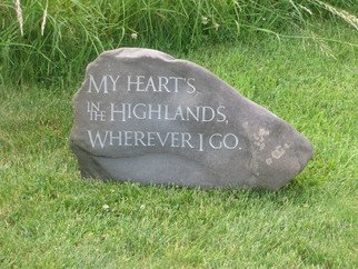 Nils Kulleseid; My Heart Is, 2015, Original Other, 19 x 15 inches. Artwork description: 241 Robert Burns poem carved in stone for private garden...